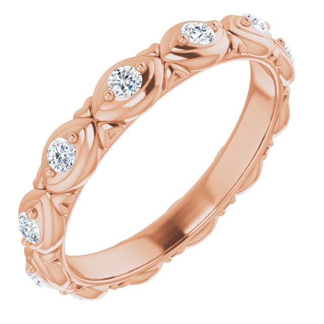 0.36 ct. Round Diamond Floral Design Eternity Band-VIRABYANI